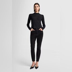 7 For All Mankind High Waist Genevieve Black Skinny Jeans